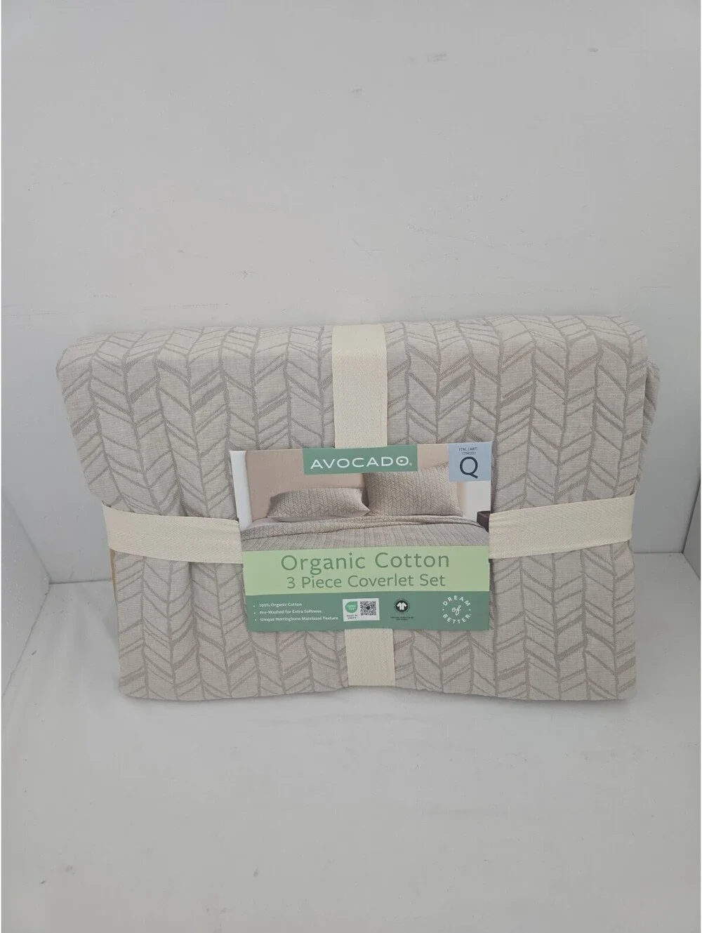 Avocado Organic Cotton 3 Piece Coverlet Set Queen